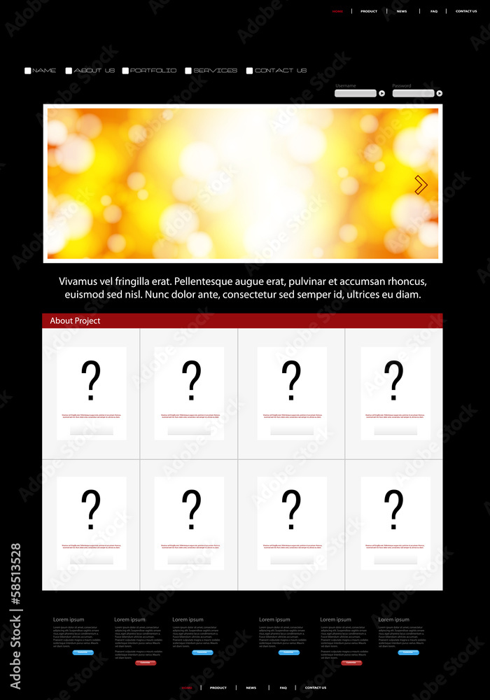 Naklejka premium Website Template, easy all editable