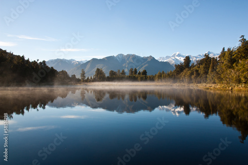 Mirror lake in New Zealand outback © sibadanpics