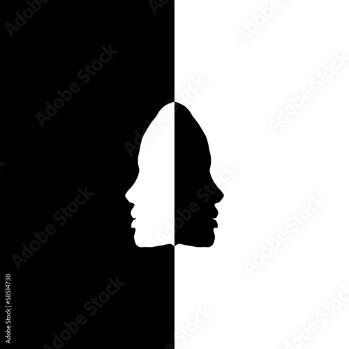 Vector head silhouettes