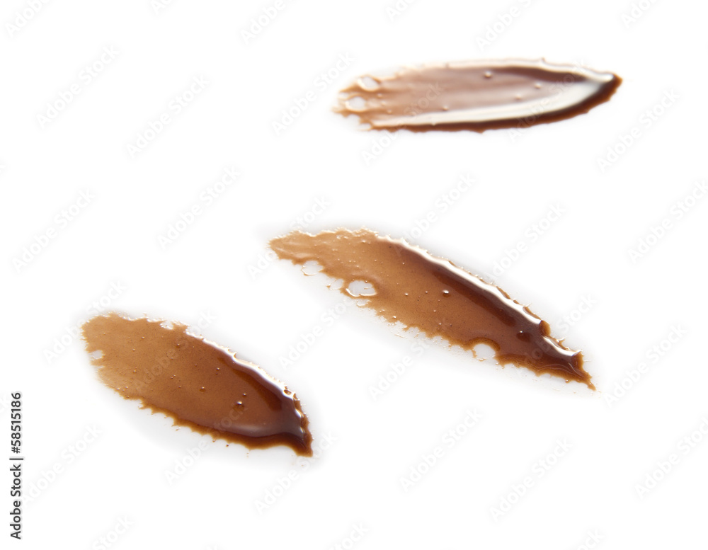 Dabs and drops of melted chocolate Dabs and drops of melted chocolate