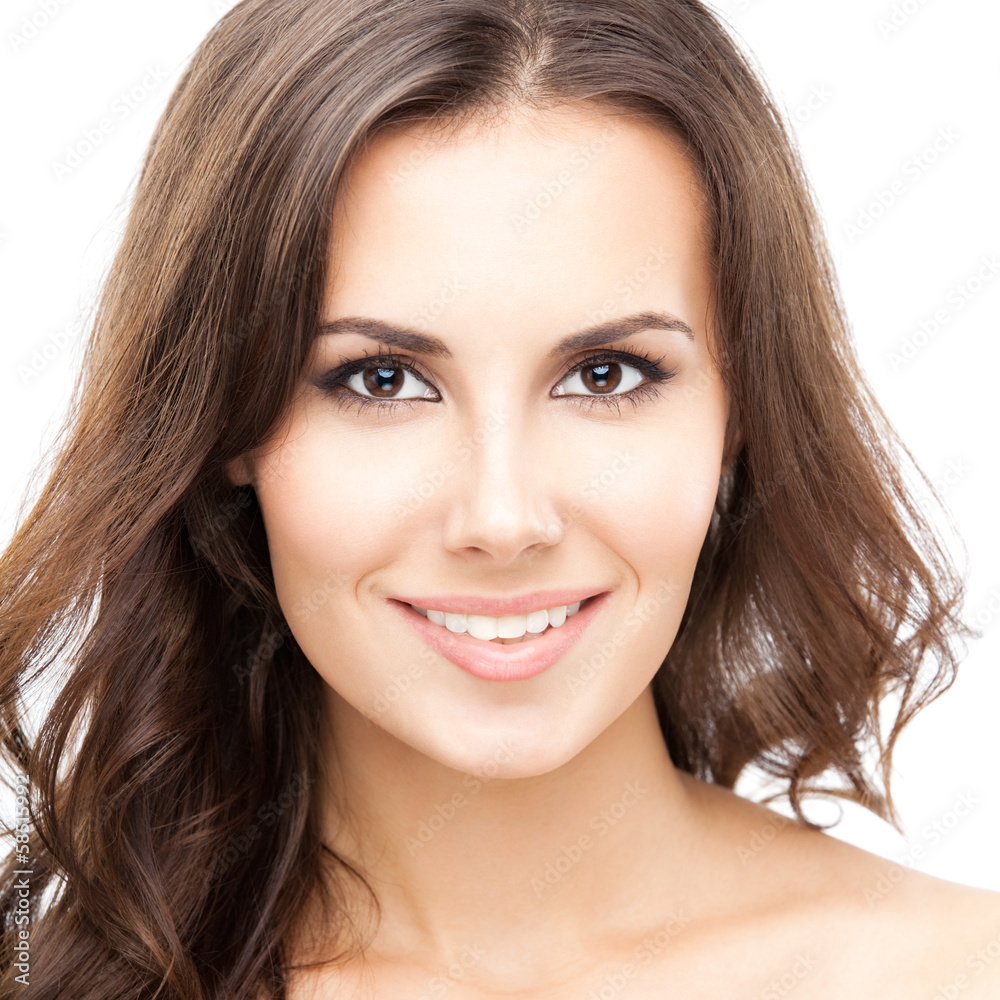 Portrait of beautiful woman, on white Portrait of beautiful woman, on white
