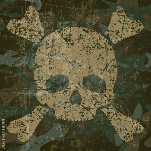 Military background with skull and crossbones