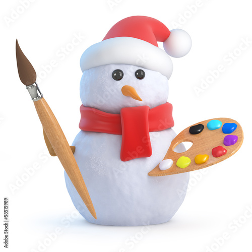 Santa Snowman loves to paint