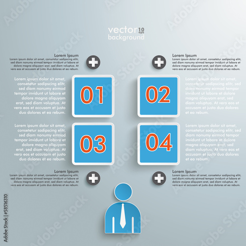 Colored Quadrates Infographic Cycle Human