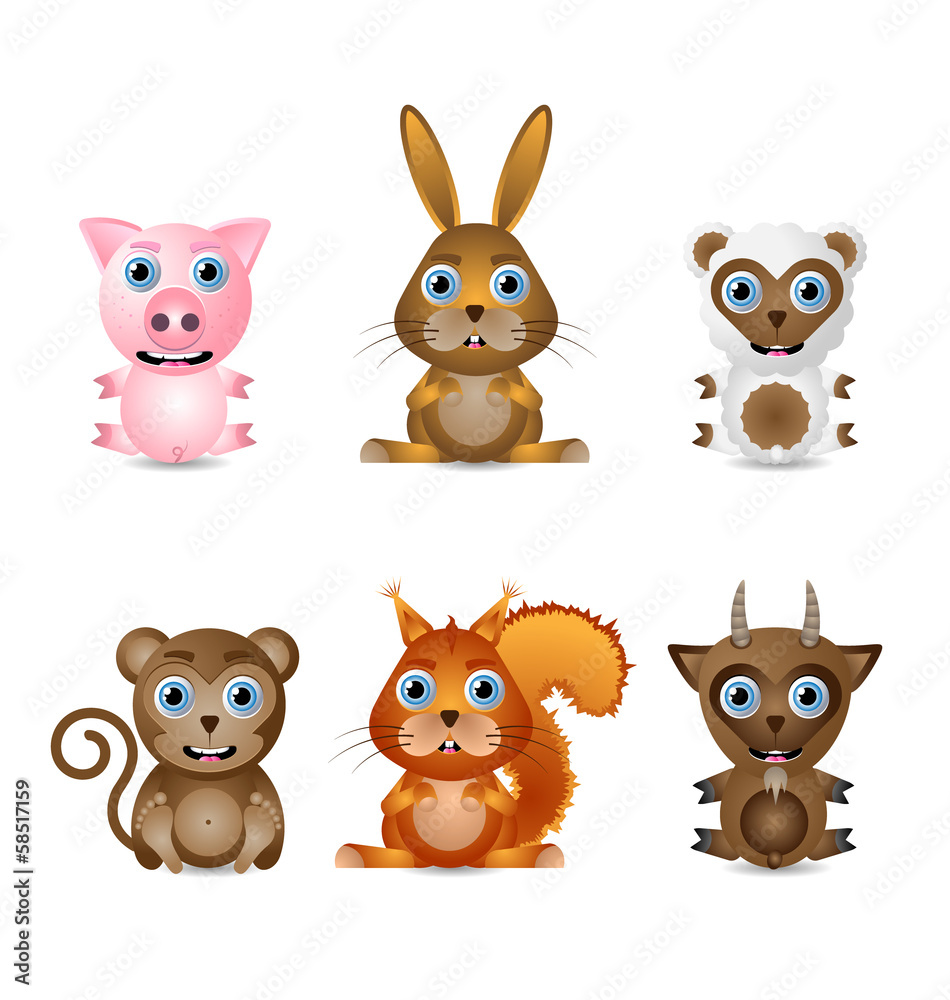 Cute animal characters Cute animal characters