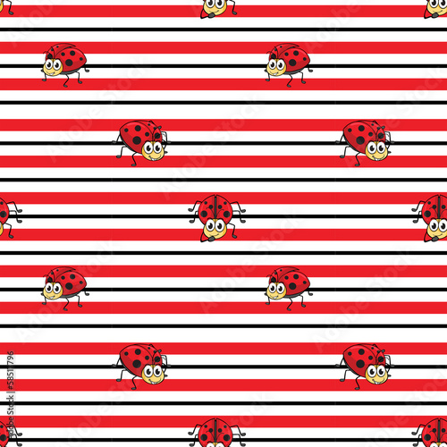 A seamless design with ladybugs