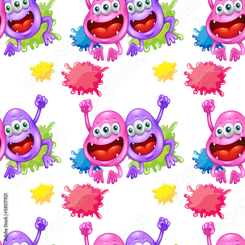 A seamless template with monsters
