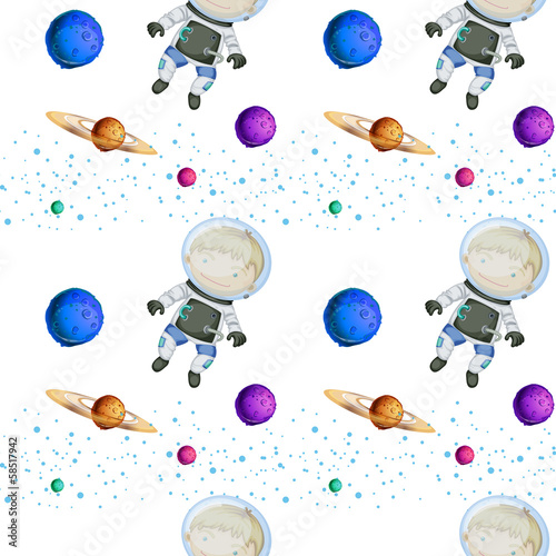 Seamless design with astronauts