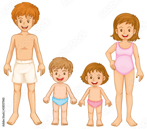 A family in their swimming attire
