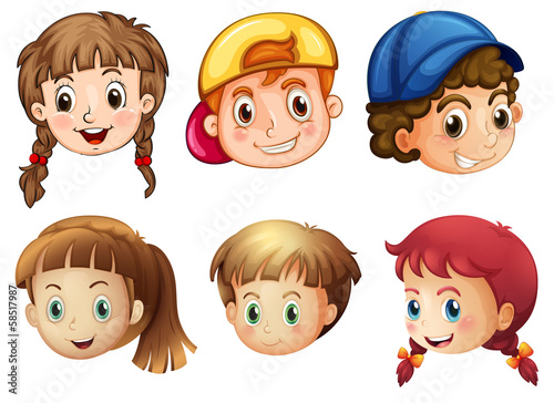 Six different faces
