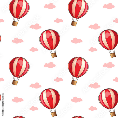 A seamless design with floating balloons