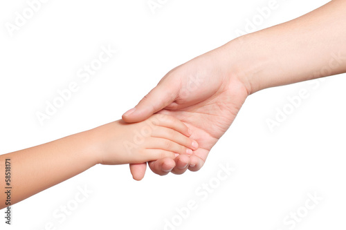 isolated men and children hand hold each other
