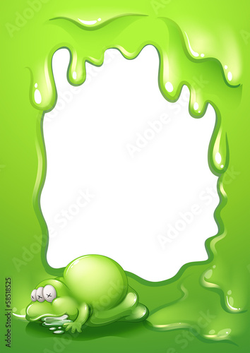 A border template with a green monster salivating