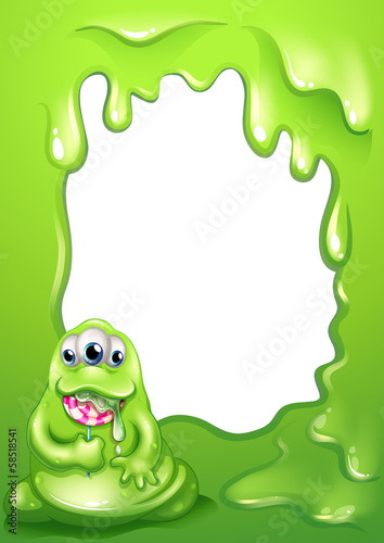 A border template with a fat green monster