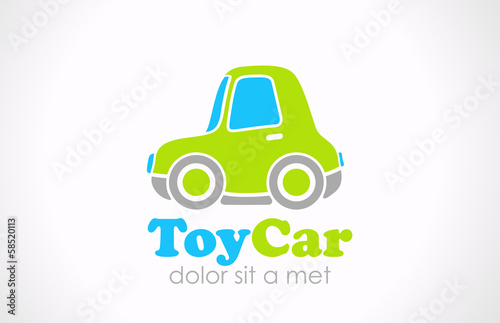 Logo Toy car fun vector. Funny micro machine icon design