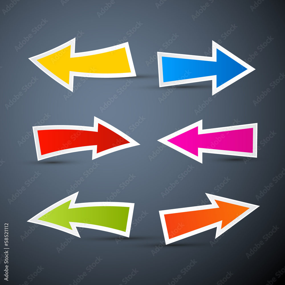 Fototapeta premium Colorful Vector Paper Arrows