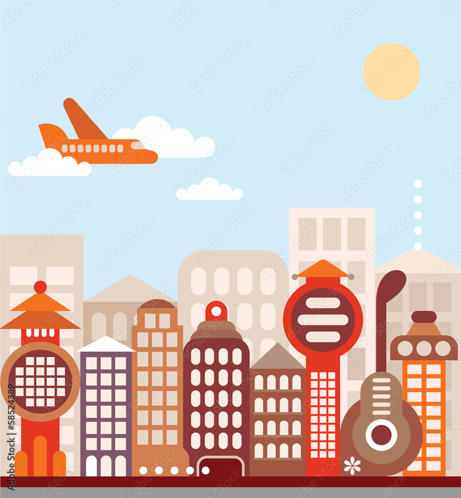 Fototapeta premium Cityscape vector illustration