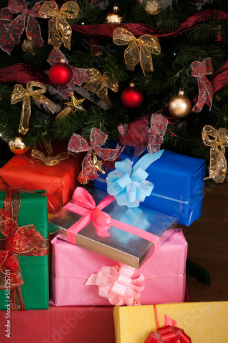 Stack of christmas presents