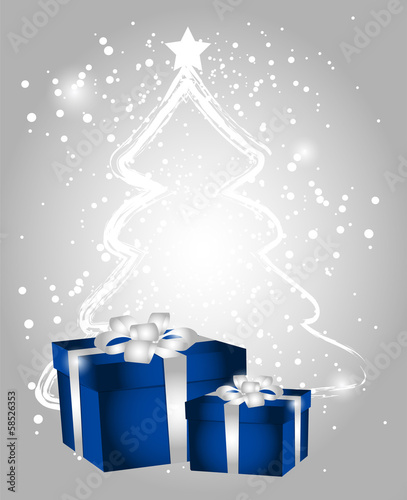 pacco regalo su sfondo natalizio