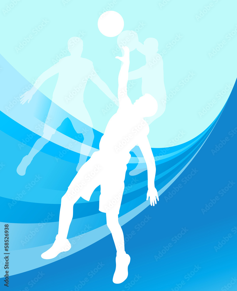 Basketball players active sport silhouettes vector background il