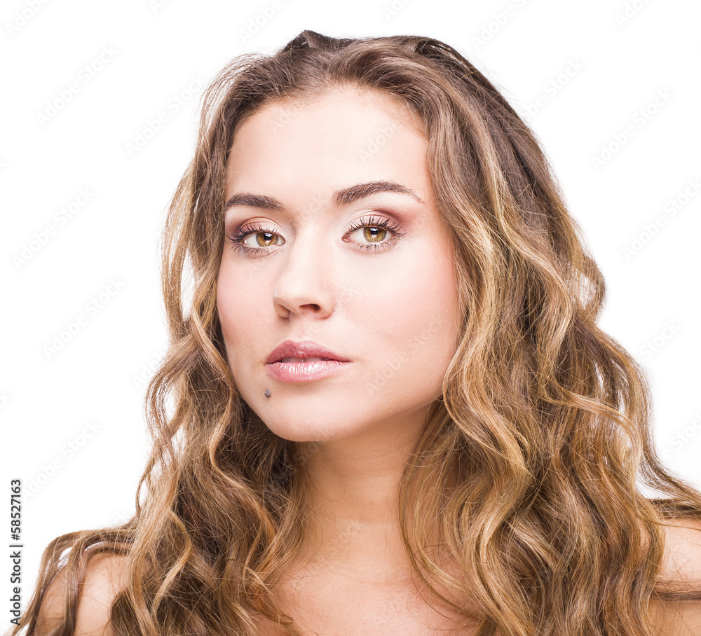 Beautiful face of young adult woman with clean fresh skin Beautiful face of young adult woman with clean fresh skin