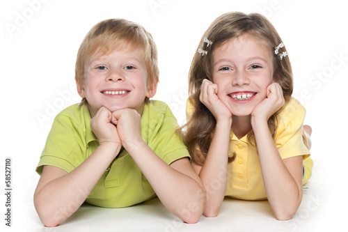 Cheerful children together