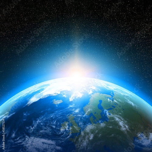 Fototapeta Naklejka Na Ścianę i Meble -  Earth planet viewed from space