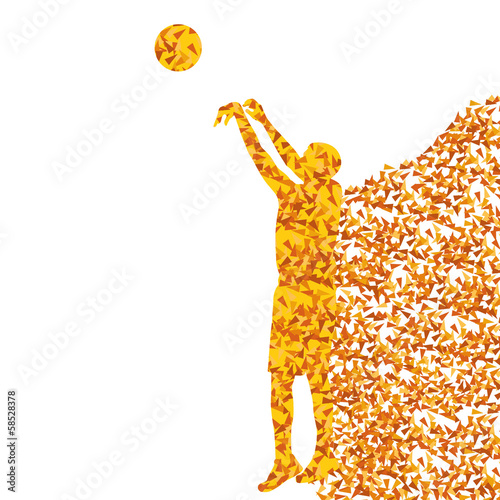 Man basketball vector background silhouette made of triangle fra