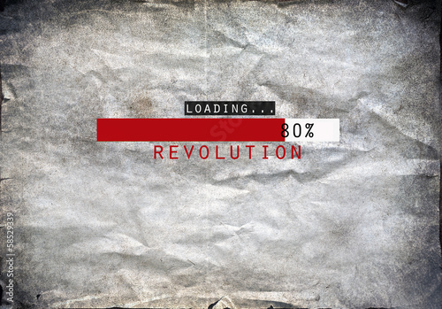 Fotografia, Obraz Loading revolution draw on a grunge background