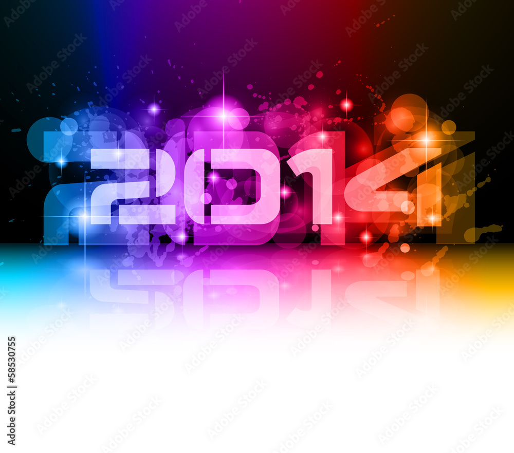 2014 New Year Colorful Background