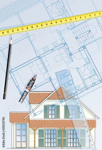 blueprint house draw