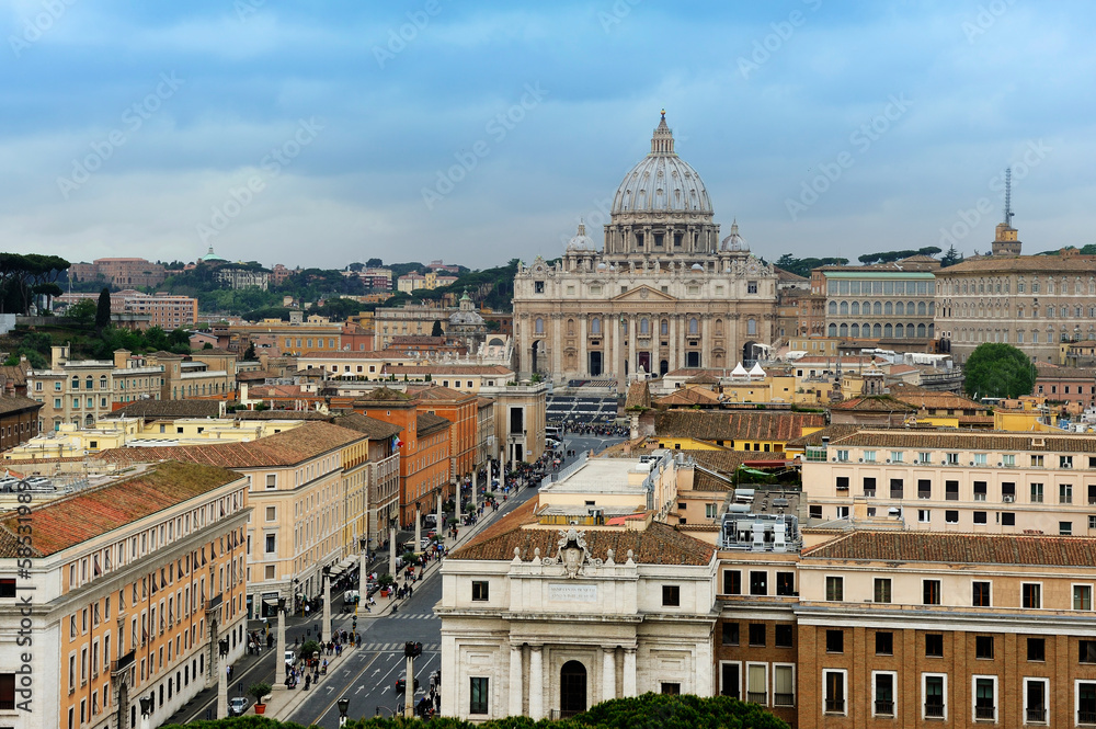 the view from Castel Sant'Angelo towards Vatican City, Rome