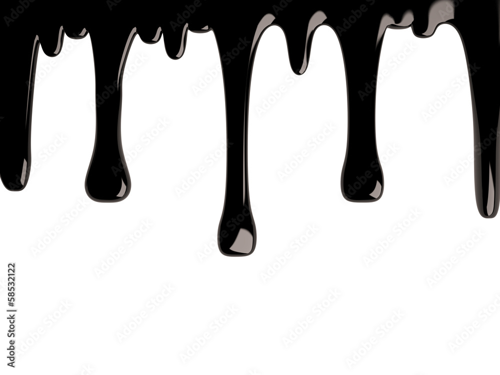 Flowing black paint, 3D Flowing black paint, 3D