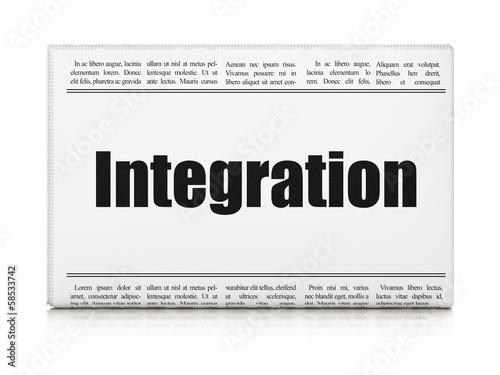 Finance news concept: newspaper headline Integration