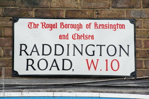 Raddington Road street sign a famous London Address
