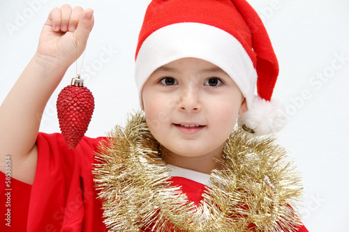 Little child with santa hat