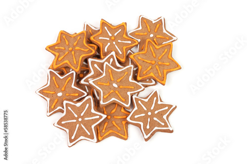 Christmas gingerbread on white background