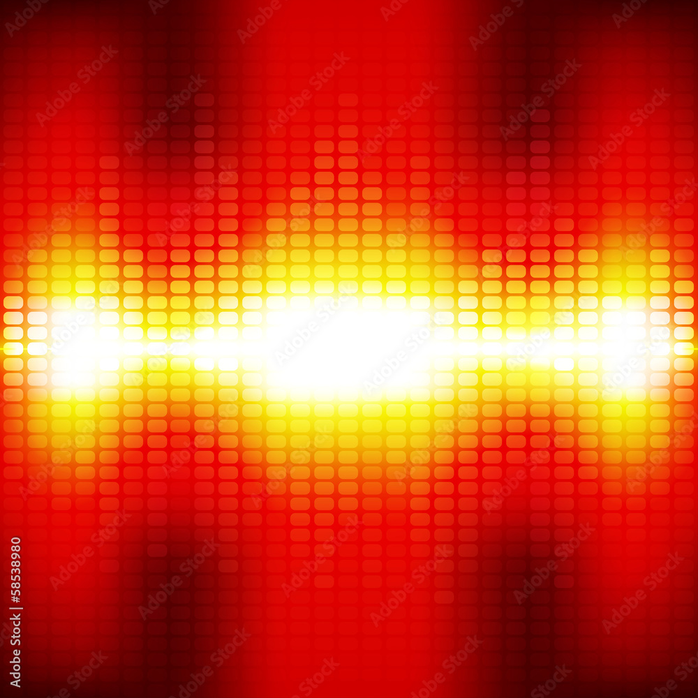 Red digital equalizer background with flares Red digital equalizer background with flares