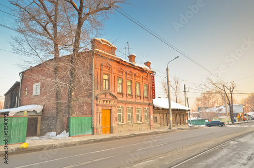 traditional house in the town of Irkutsk  Russia