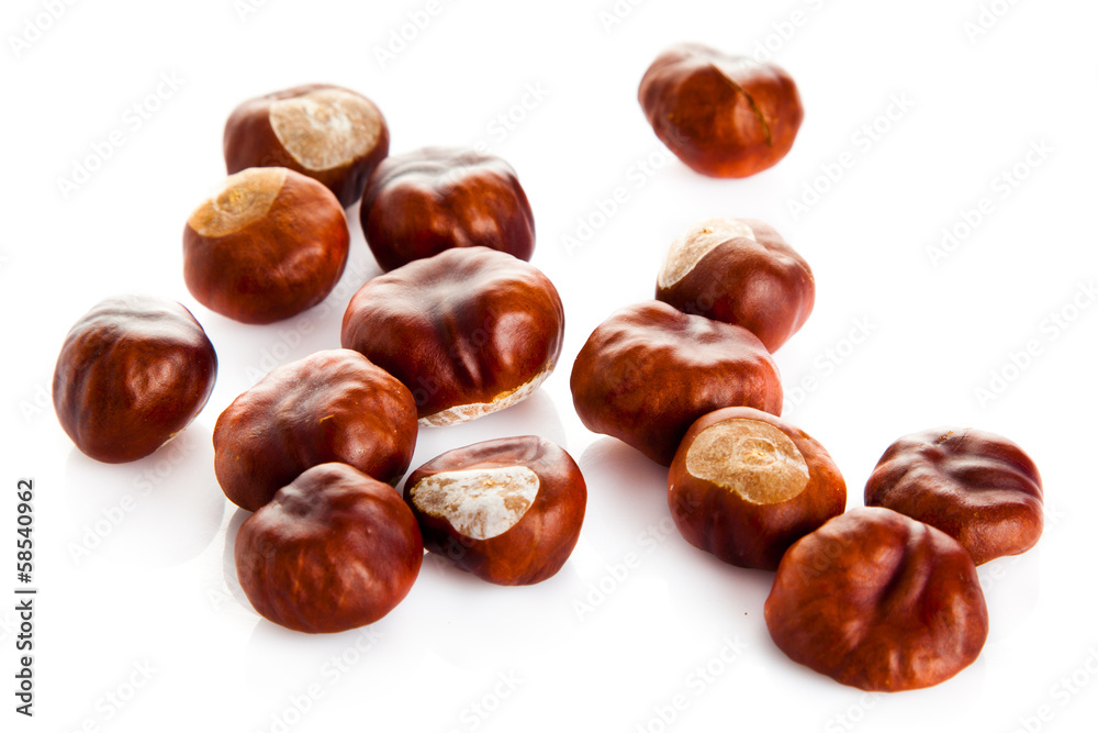 chestnuts isolated on white background chestnuts isolated on white background