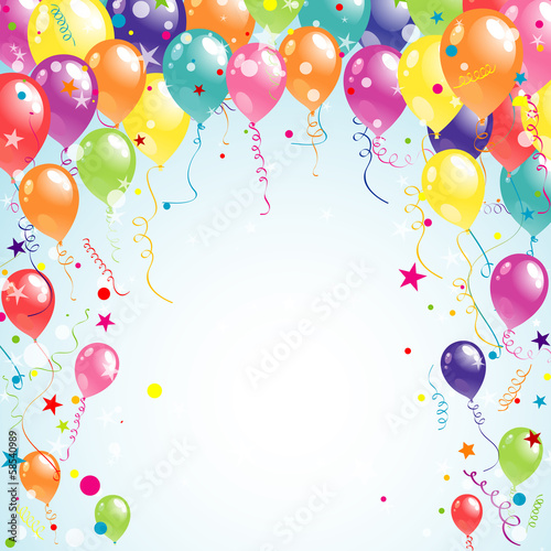 Color beautiful party balloons  vector