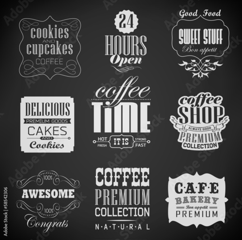 Retro  labels and typography,