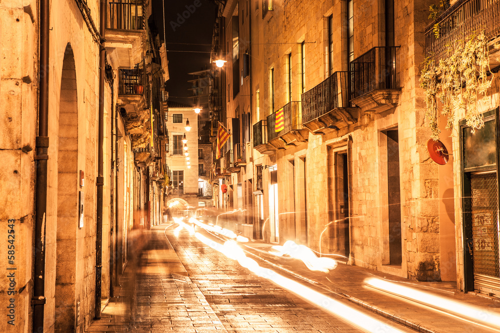Girona at night
