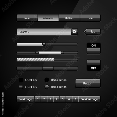 Clean Dark User Interface Controls 7