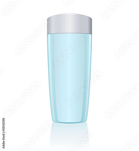Blue Bottle of Shampoo. Vector EPS10
