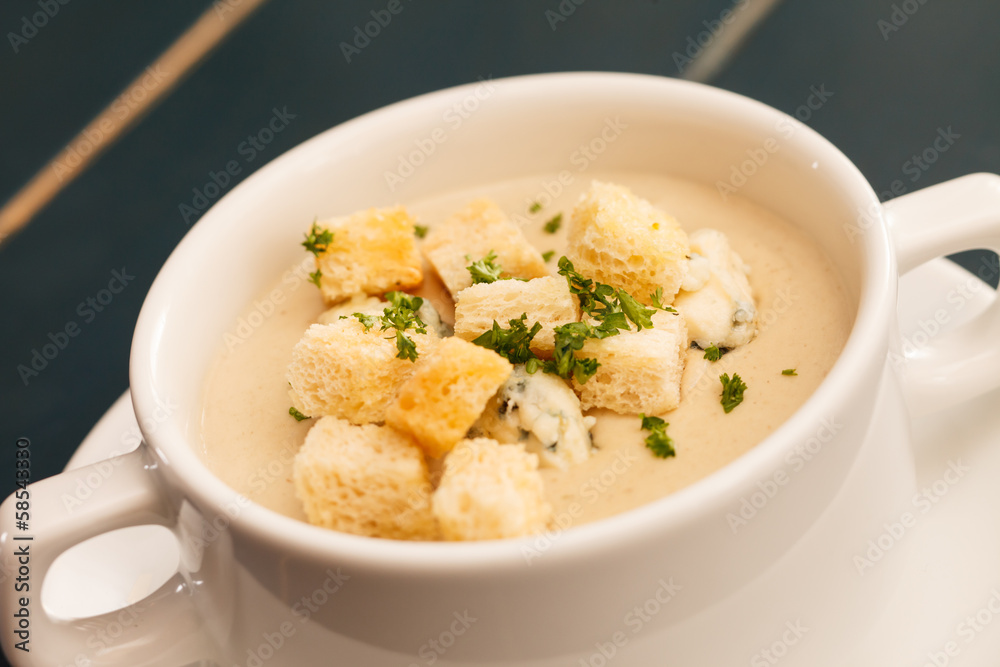 cream soup with croutons cream soup with croutons