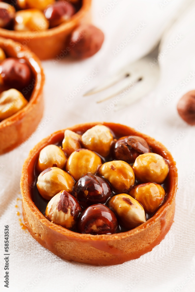 Obraz premium Nut tarts with caramel