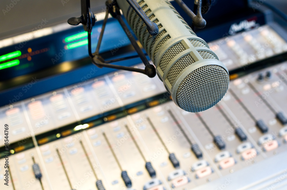 Radio Station Microphone and Mixer Photos | Adobe Stock