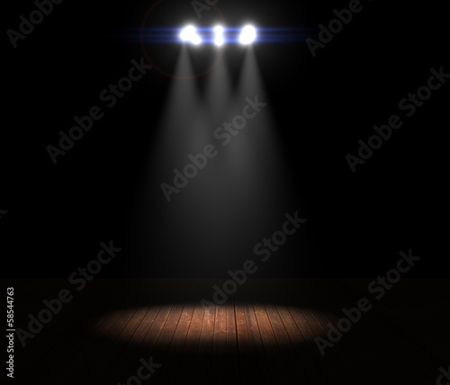 Illustration of a Ring of Stage Lights Shining Down On Stage