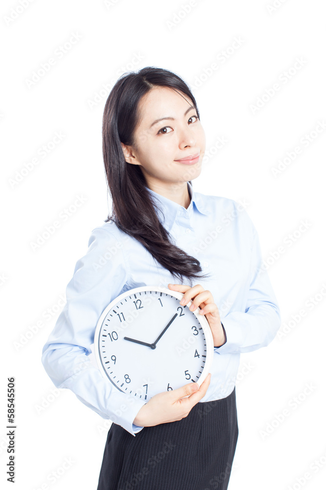 時計を持った女性 時計を持った女性